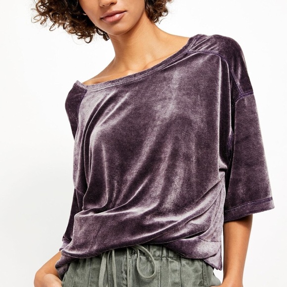 Free People - Valerie Velvet Tee Slouchy Oversized - (#0641) - Picture 1 of 5